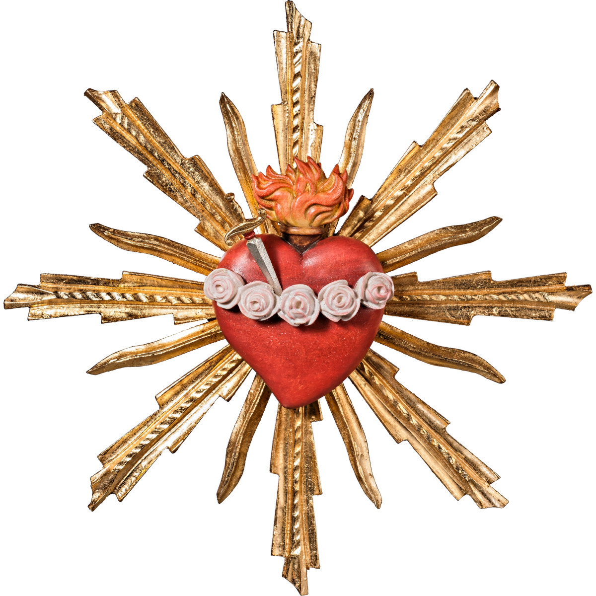 Sacrado Corazón de María con puñal y aureola